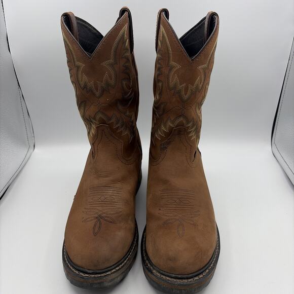 Tony Lama Harlington TLX Boots Mens Size 10.5 EE Tan Brown Pull On Work main image 5